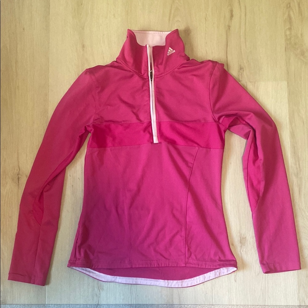 Adidas Vibrant Pink Quarter-Zip Top